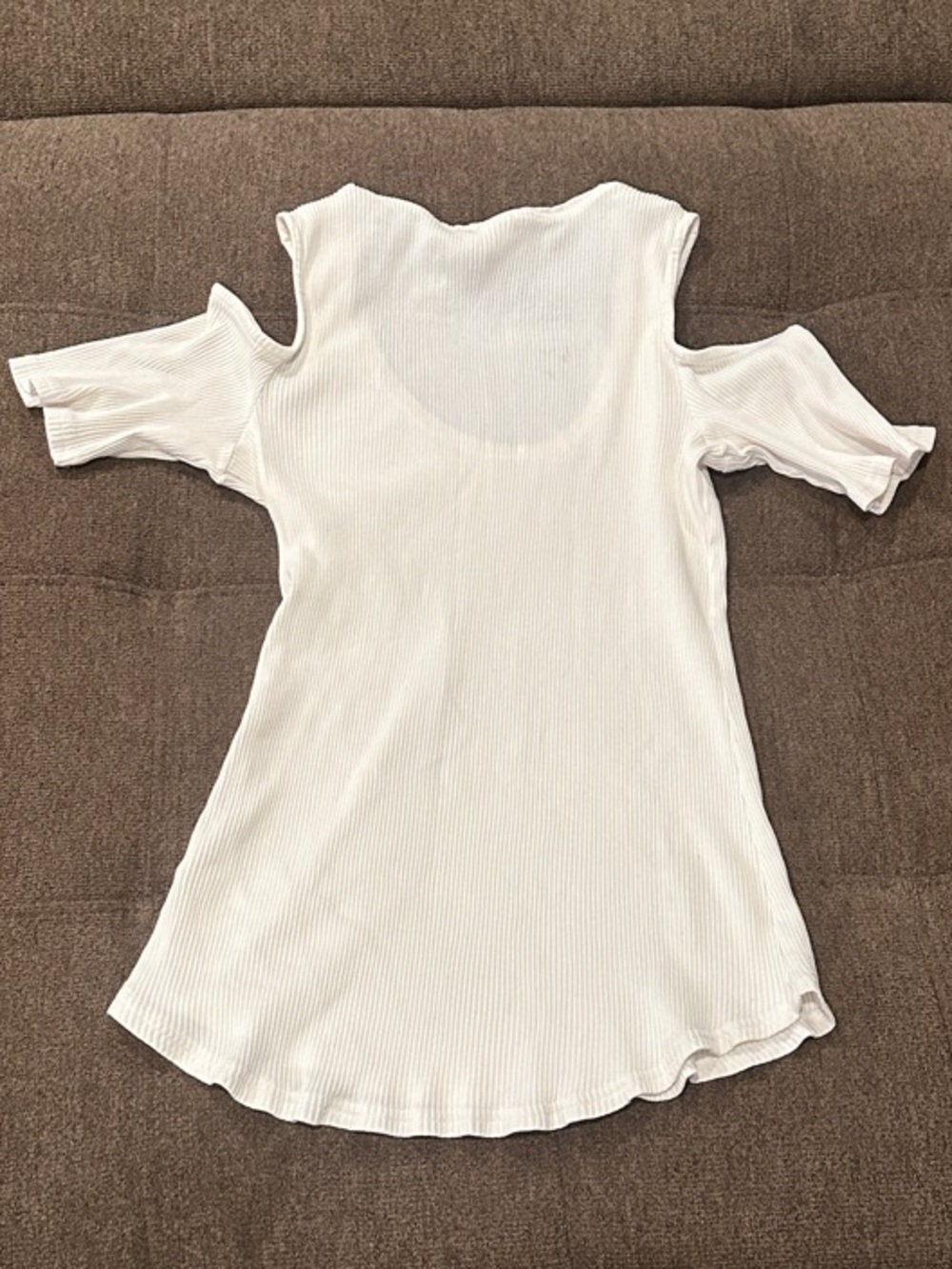 H&M White Ribbed Cold-Shoulder Tank Top - Picture 4 of 4